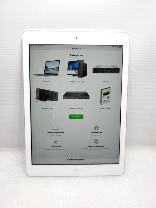 Apple iPad Air 1st Gen A1474 16GB Great Condition Silver/White Q~