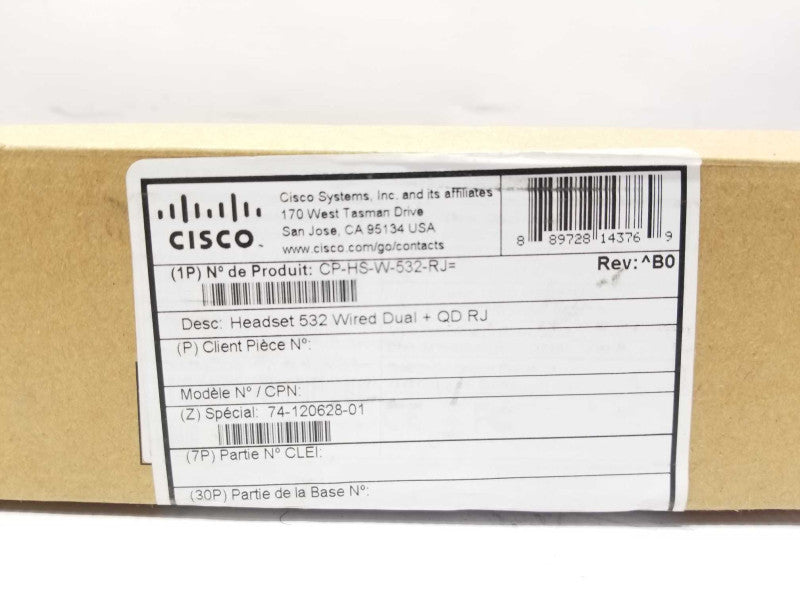 NEW Open Box Cisco CP-HS-W-532-RJ Wired Headset  Q_