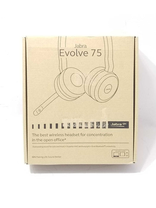 New Open Box Jabra Evolve 75 Wireless Stereo On-Ear Headset  _