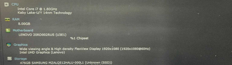 Lenovo Thinkpad E15 15.6\\" FHD i7-10510U @ 1.80GHz 8GB DDR4 RAM 500GB SSD )