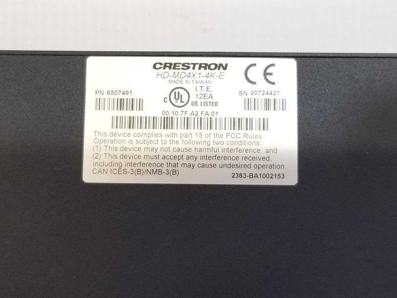 Crestron HD-MD4X1-4K-E 4x1 4K HDMI Switcher _