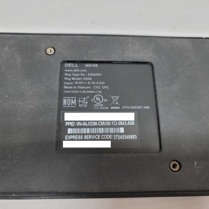 Dell WD19S K20A USB-C Docking Station with 180W Power Supply Adapter =