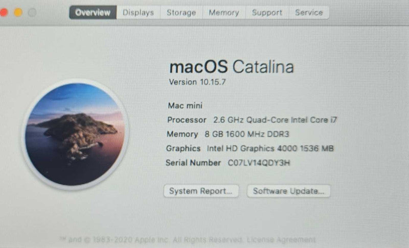 Apple Mac Mini  A1347 \\"Core i7\\" 2.6 (Late 2012) Quad Core 8 GB RAM 1TB HDD )