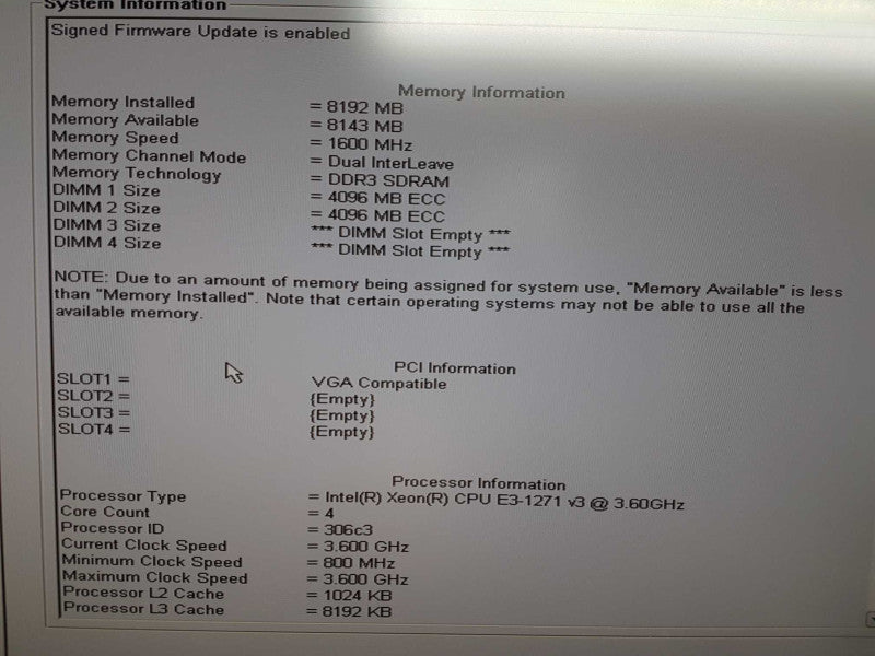 Dell Precision T1700 Xeon E3-1271 V3 @ 3.60ghz / 8gb ram / W4100 GPU #