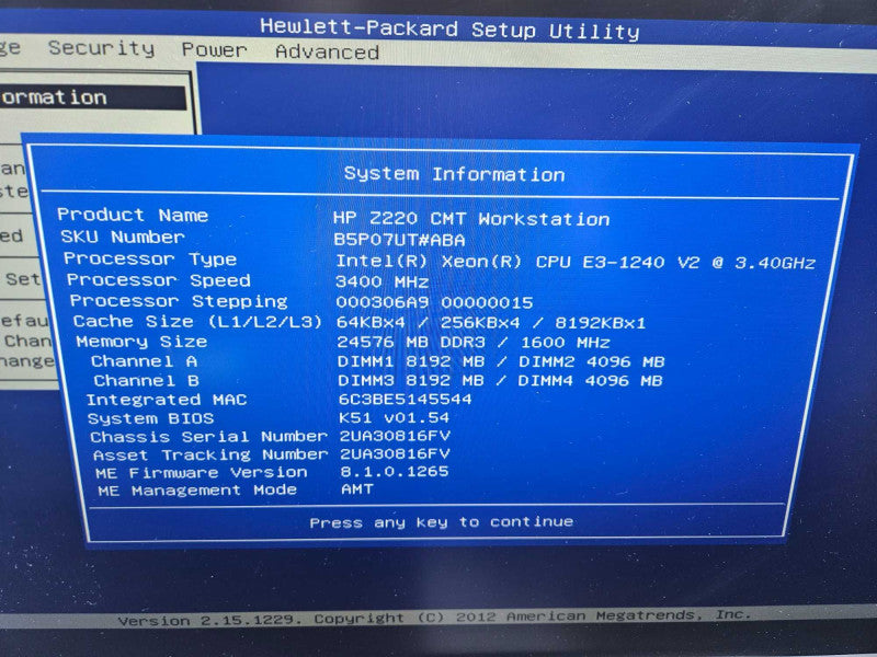 HP Z220 Workstation 1x Xeon E3-1240 v2 @3.40GHz 24 GB RAM Quadro 2000 Q)