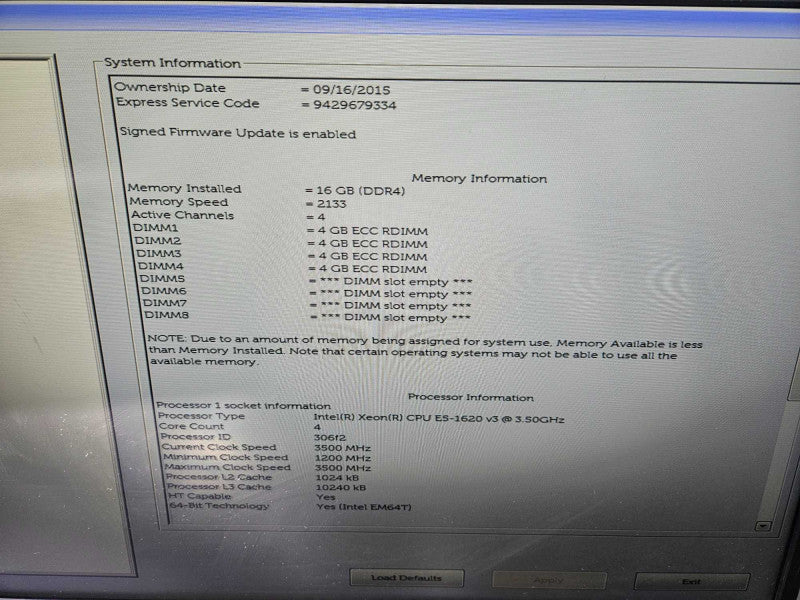 Dell Precision 5810 1x Xeon E5-1620 v3 @3.50GHz 16 GB DDR4 ECC RAM W5100 )