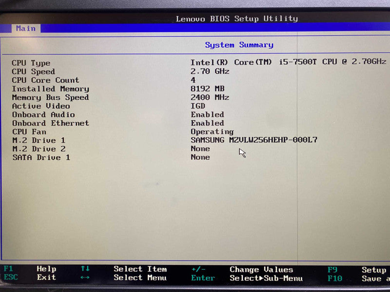 Lenovo M910q Tiny with i5-7500T CPU 8GB RAM & 256GB SSD Storage  -