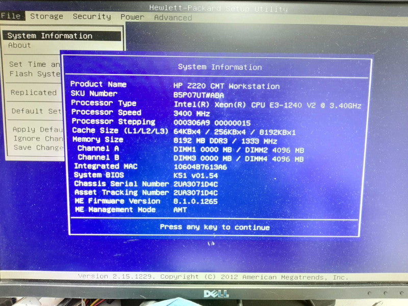HP Z220 Workstation 1x Xeon E3-1240 v2 @3.40GHz 24 GB RAM NO GPU Q$