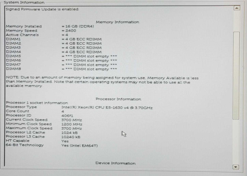 Dell Precision 5810 Xeon E5-1630 V4 3.7GHz 16GB READ Q=