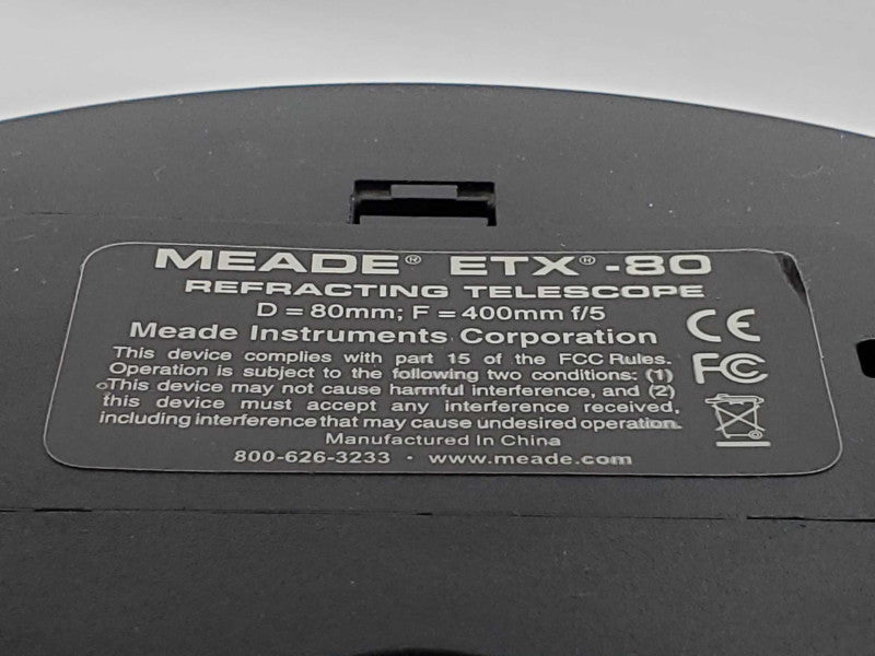 Meade ETX-80 Telescope and Tripod (AS-IS) |