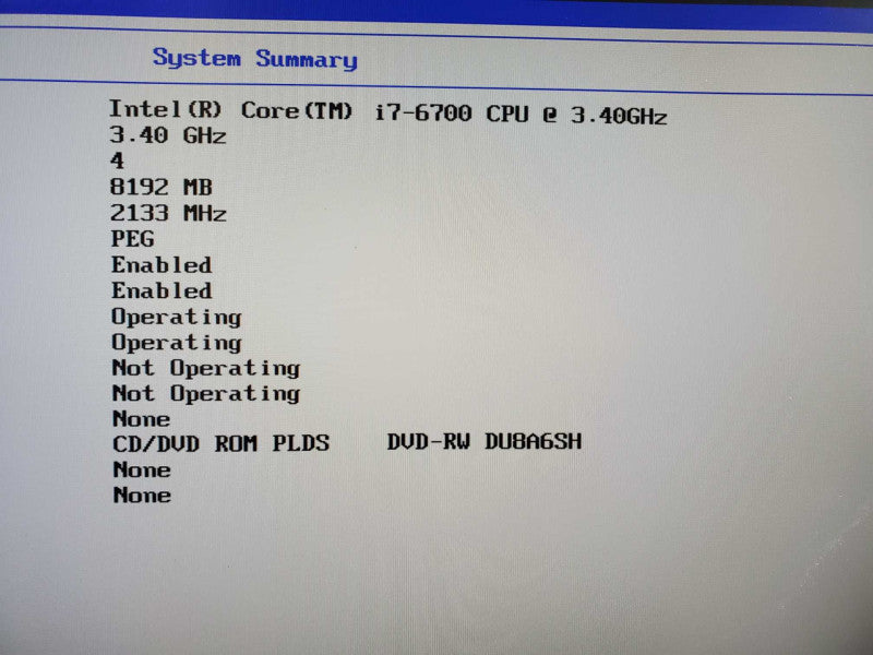 Lenovo Thinkcenter M900 i7-6700  3.4GHz / 8GB  DDR4, NO HDDS  ~