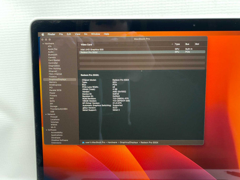 MacBook Pro 15-inch TouchBar 2018 with i7-8750H CPU 16GB RAM & 250GB Storage  -