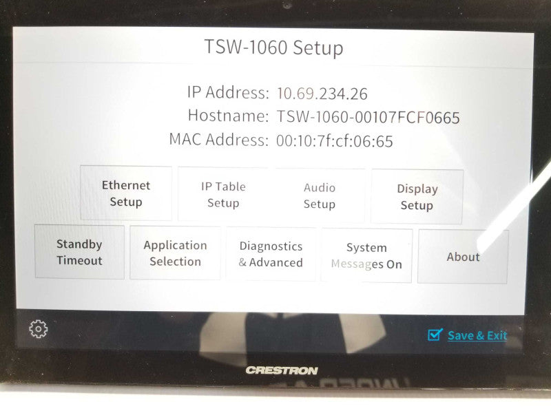 Crestron TSW-1060 10.1 Touch Screen - Black - W/ TTK Stand  _