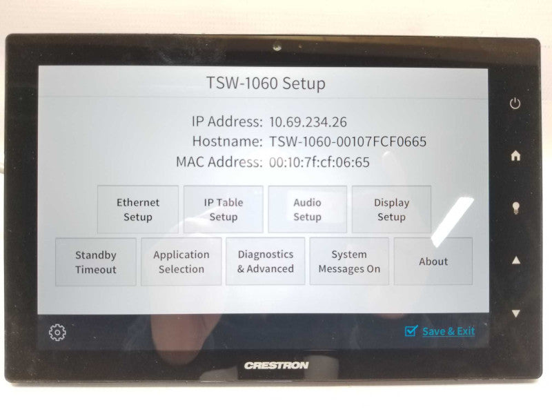 Crestron TSW-1060 10.1 Touch Screen - Black - W/ TTK Stand  _