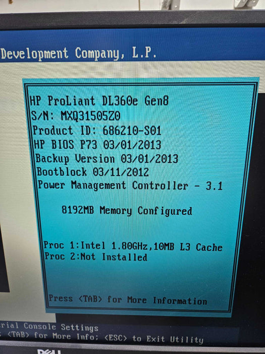 HP ProLiant DL360e Gen8 1x Xeon E5-2403 0 @ 1.80GHz 8GB RAM 2x 460W PSU )