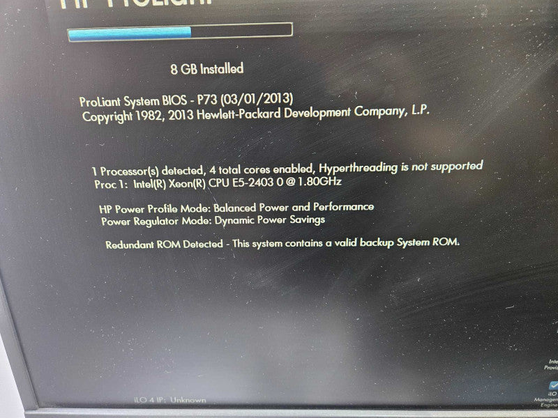 HP ProLiant DL360e Gen8 1x Xeon E5-2403 0 @ 1.80GHz 8GB RAM 2x 460W PSU )