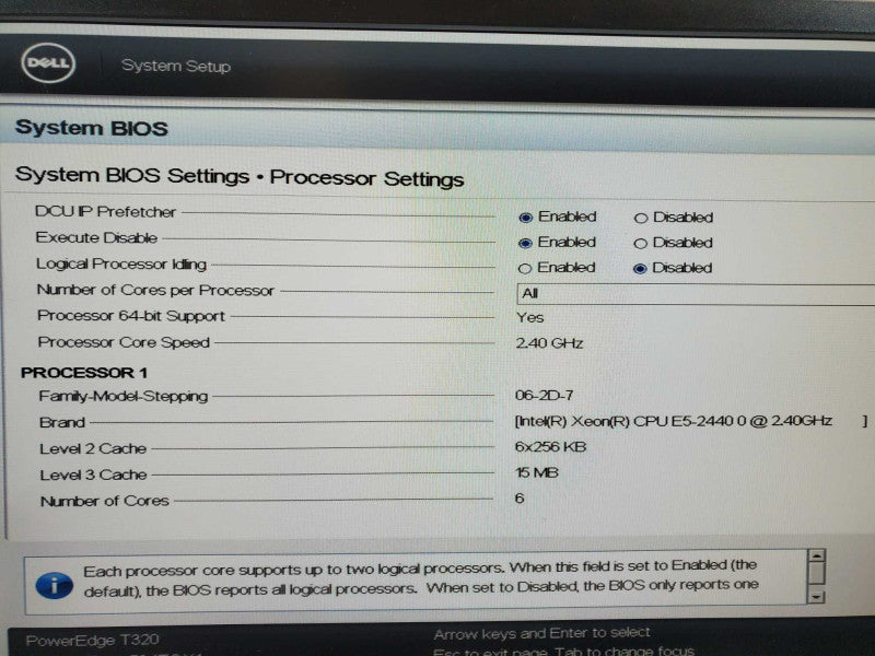 Dell PowerEdge T320, Intel Xeon E5-2440 v0 @ 2.40GHz, 16GB DDR3 ~ ~