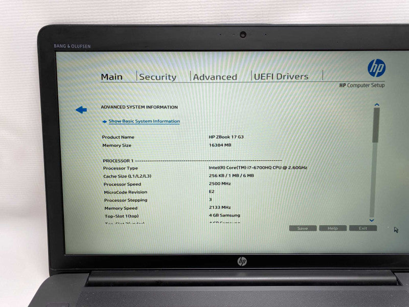 HP ZBook 17 G3 with i7-6700HQ CPU 16GB RAM & 256GB SSD Storage READ  -