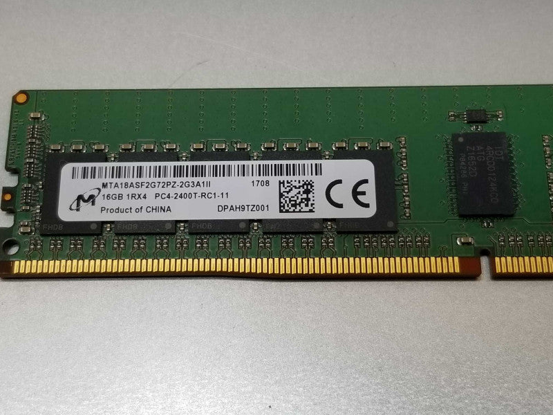 Micron 16GB 1Rx4 PC4-2400T-RC1-11 ECC Reg Server RAM Q_
