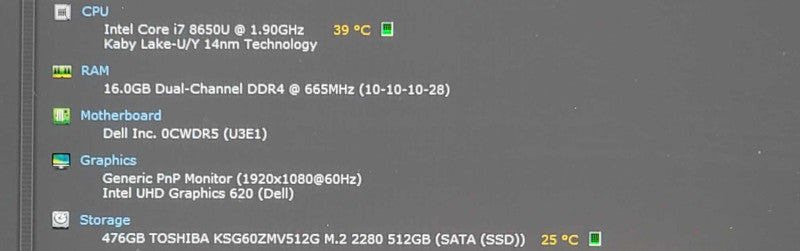 Dell Latitude 7490 14\\" Core i7-8650U @ 1.90GHz 16GB DDR4 500GB SSD ~ ~