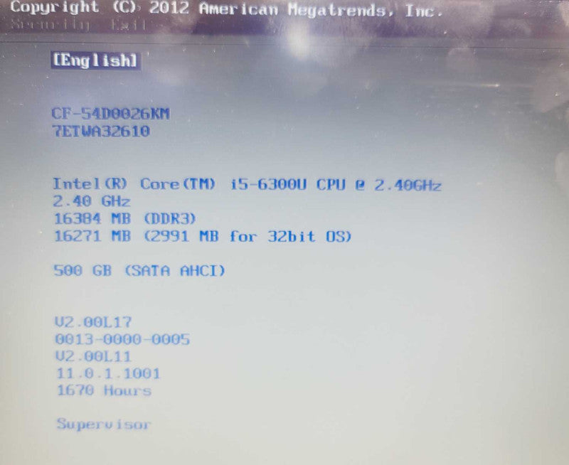 Panasonic Toughbook CF54 i5-6300U 16GB RAM 500GB HDD - READ =