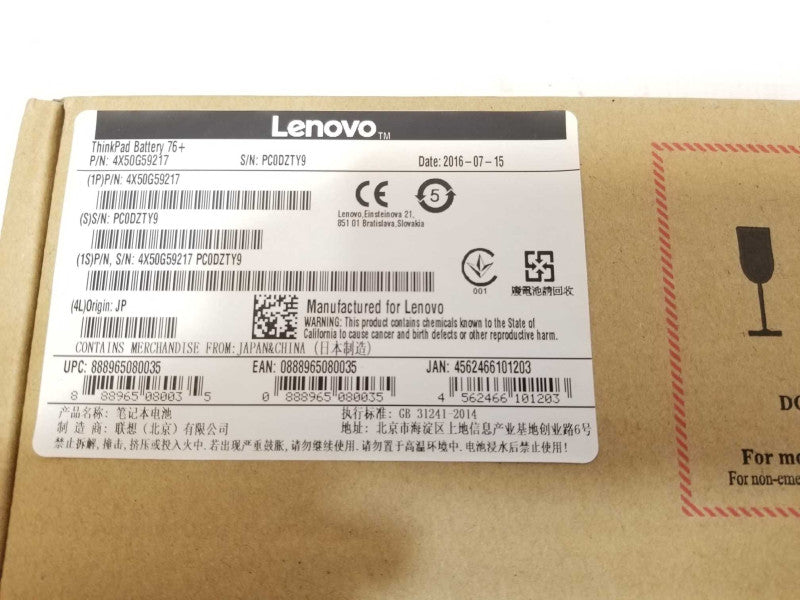 Lenovo thinkpad battery 76+ 4X50G59217 Battery E565 E560 E555 E550 E550c Q_