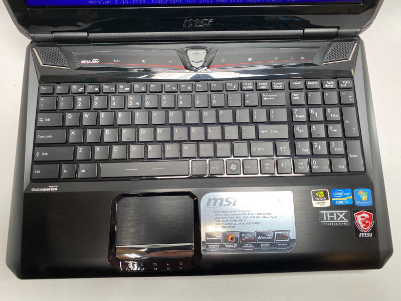 MSI GT60 Gaming Laptop with i7-3610QM CPU 12GB RAM & 2x 500GB HDD Storage  -