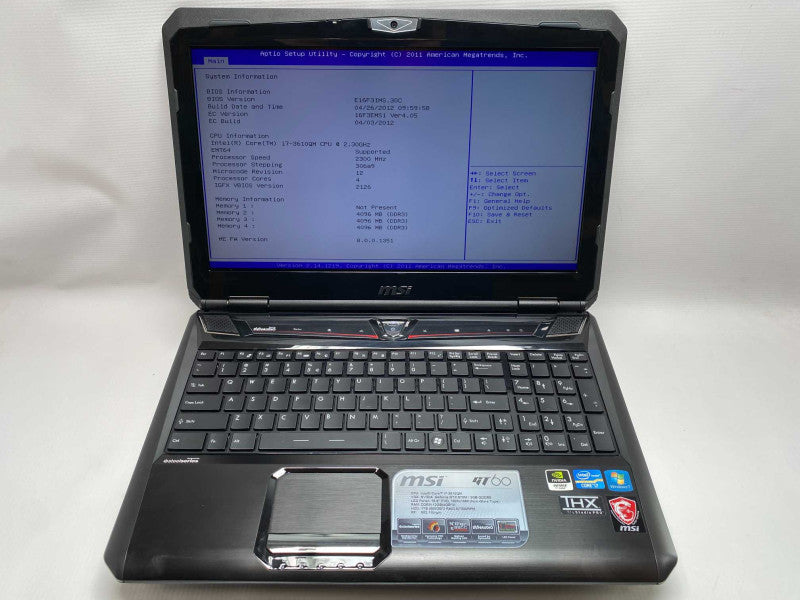 MSI GT60 Gaming Laptop with i7-3610QM CPU 12GB RAM & 2x 500GB HDD Storage  -