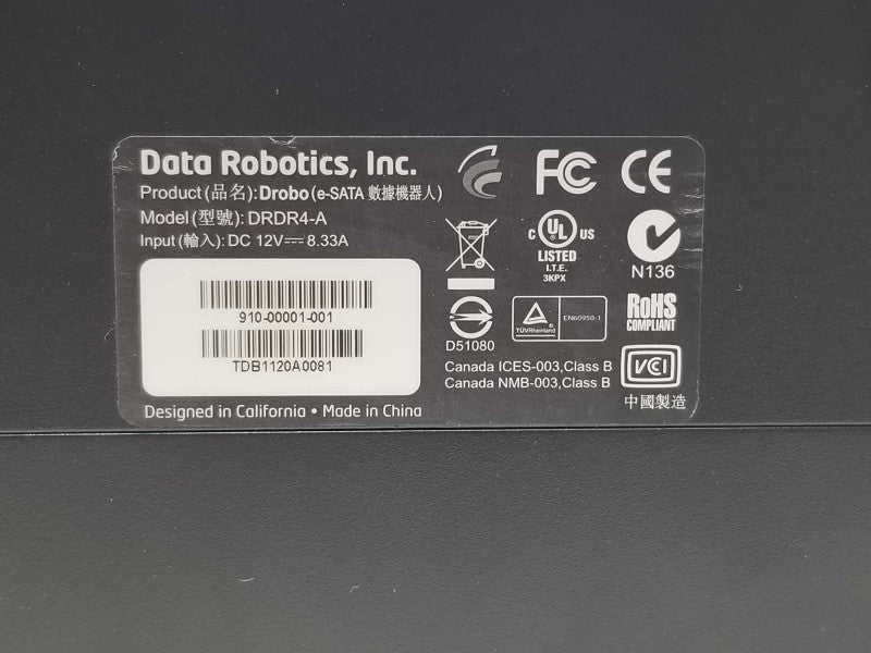 Drobo DRDR4-A, 5 x 3.5\\" Bay, 2x 1TB HDDs, eSata _ _