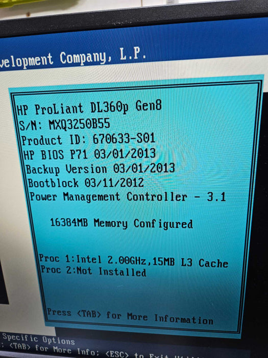 HP ProLiant DL360p Gen 8 Xeon E5-2620 @ 2.00 GHz 16GB RAM P420i 2x PSU )