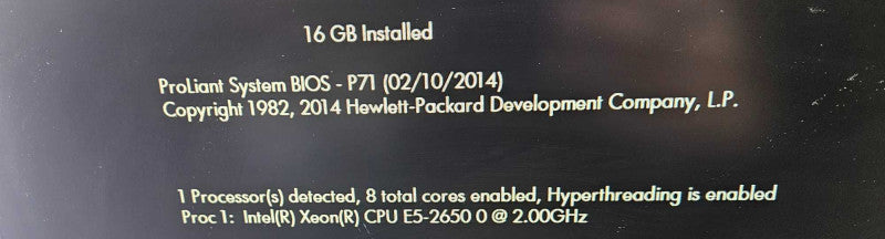 HP ProLiant DL360p Gen8 1x Xeon E5-2650 0 @ 2.00GHz 16 GB RAM 2x PSU *READ* )