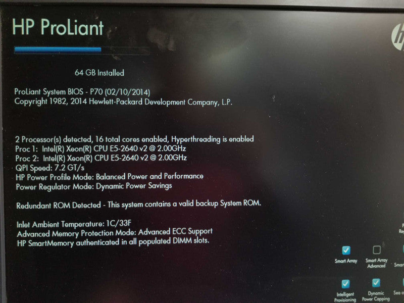 HP Proliant DL380 Gen8, 2x Xeon E5-2640v2 2.0GHz, 64GB, P420i, 2x PSU, Read _