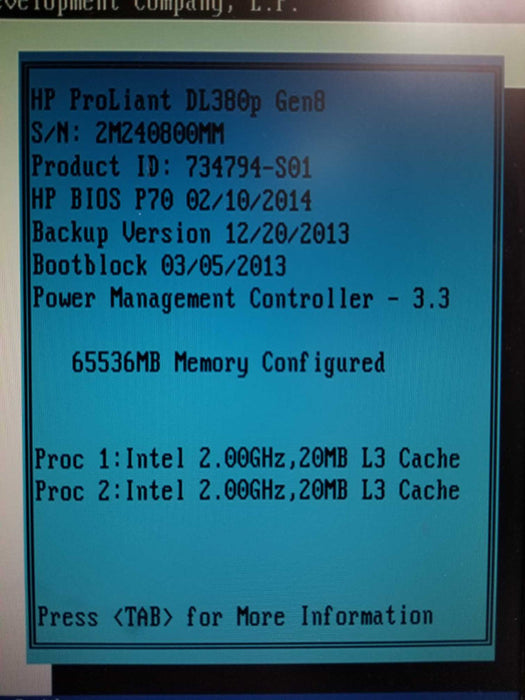 HP Proliant DL380 Gen8, 2x Xeon E5-2640v2 2.0GHz, 64GB, P420i, 2x PSU, Read _