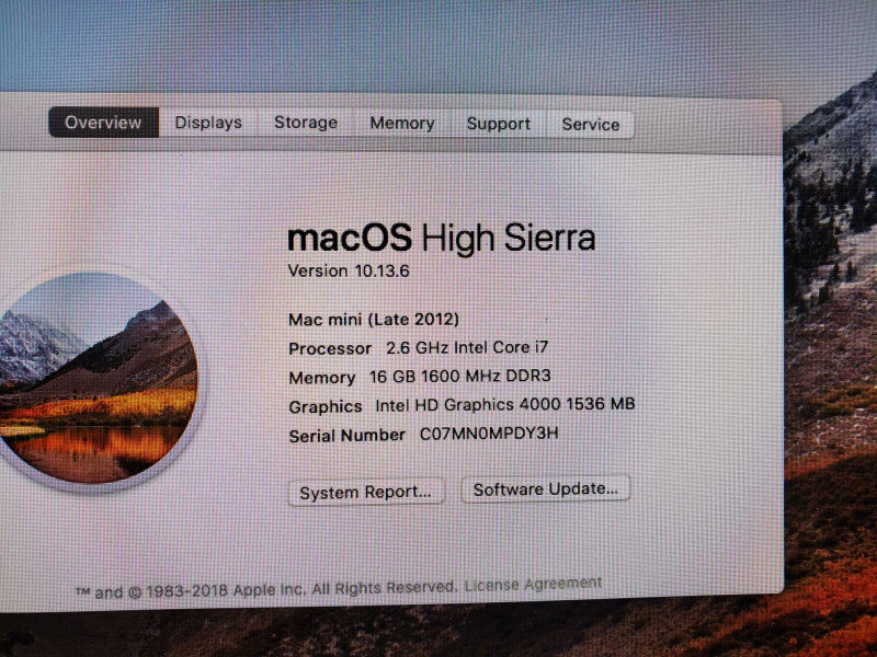 Mac mini - L.2012 i7 2.6GHz, 16GB DDR3, Intel HD4000 NO HDD  ~