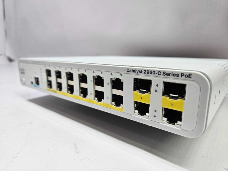 Cisco Catalyst 2960-C Series POE 8 Ports Network Switch WS-C2960C-12PC-L )
