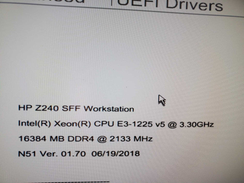 HP Z240 SFF Workstation Xeon E3-1225 @3.3GHz 16GB RAM  NO HDD ~