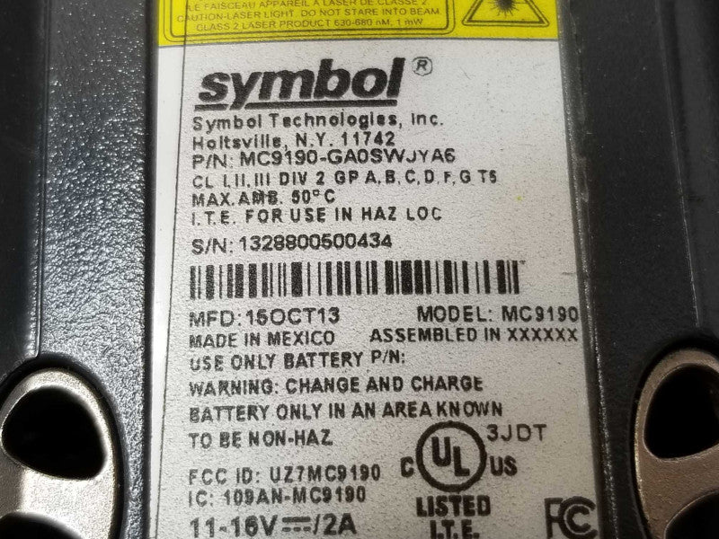 Lote of 8x, ZEBRA SYMBOL MC9190-GA0SWJYA6WR BARCODE SCANNER, Read _