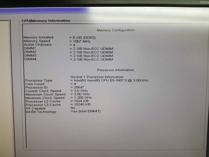Dell Precision T3600 Xeon E5-1607 @ 3.00ghz / 8gb ram / EN210 GPU #