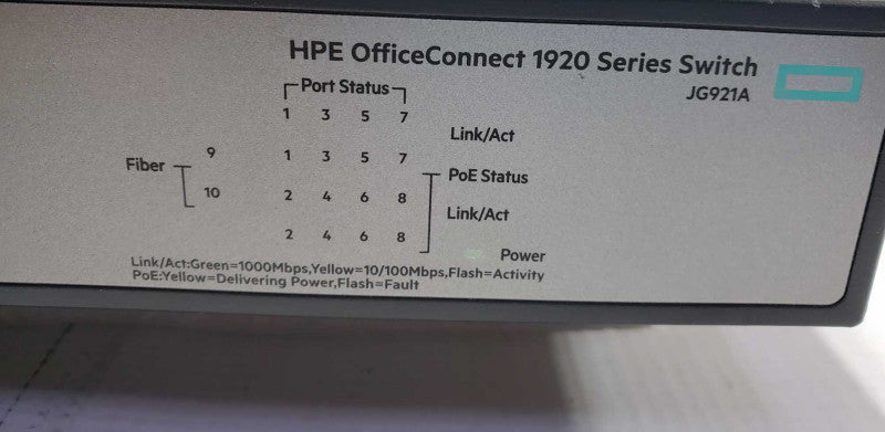 HPE OfficeConnect 1920 Series Switch 8-port 65Watt ~