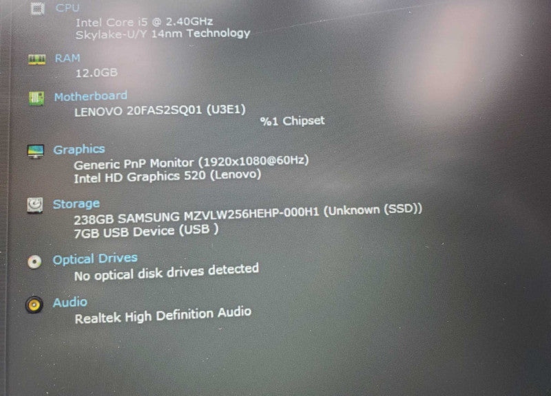 Lenovo ThinkPad T460s Core i5-6300 @ 2.4GHz 12GB DDR3 250GB SSD (