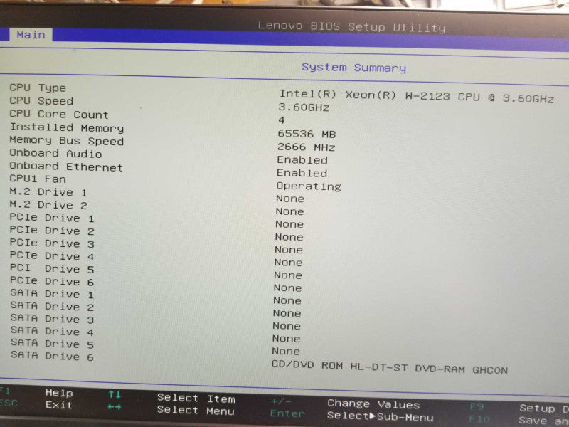 Lenovo ThinkStation P520 Xeon W-2123 CPU @3.6GHz 64GB DDR4 NO VIDEO CARD _