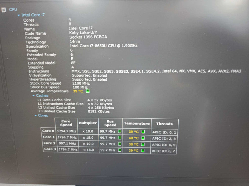 Dell Latitude 7490 Core i7-8650U @ 1.9GHz 8GB DDR4 500GB SSD (