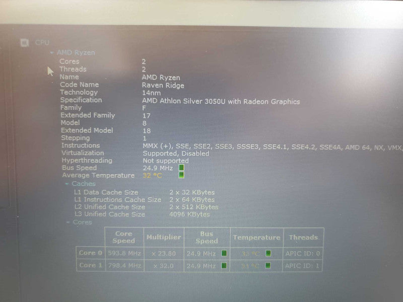 Lenovo Ipad3 ADM Ryzen Athlon Silver 3050U @ 2.3 GHz 12 GB DDR4 500 GB SSD (