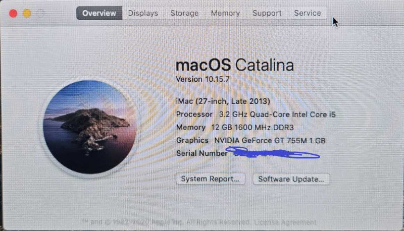 Apple iMac Late 2013- i5-4570 @ 3.20GHz 12 GB RAM NVIDIA GT 755M *READ** )
