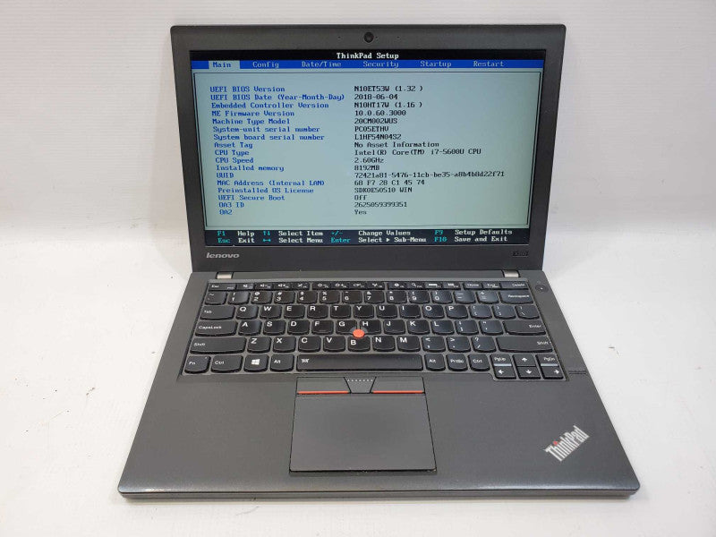 Lenovo ThinkPad x250 Core i7-5600U @ 2.6GHz 8GB DDR3 No HDD (