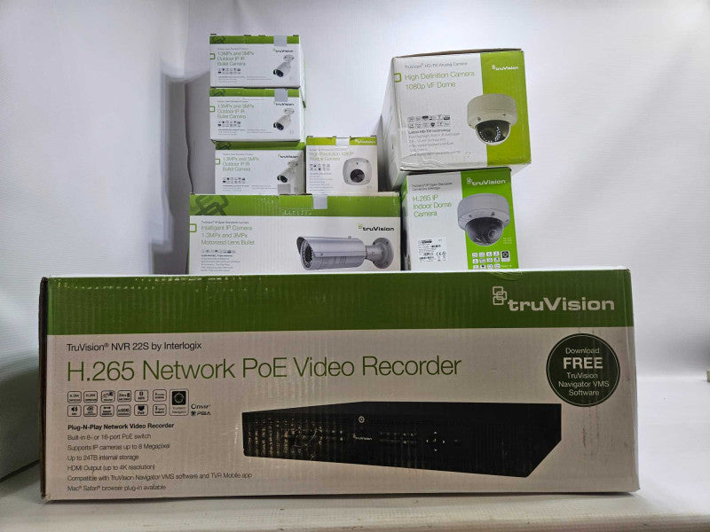 TruVision Ultimate Security Bundle: 7 IP Cameras + Network PoE Video Recorder )