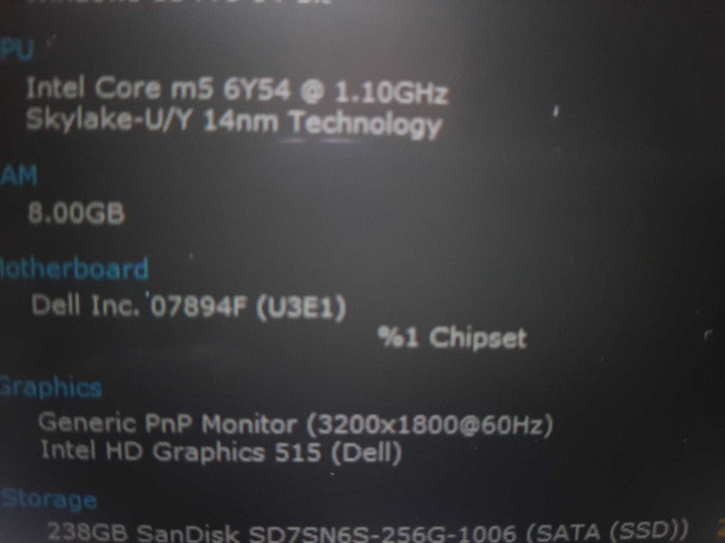 Dell Latitude 7370 Intel Core m5-6Y54 @ 1.1GHz 8GB 256GB SSD $