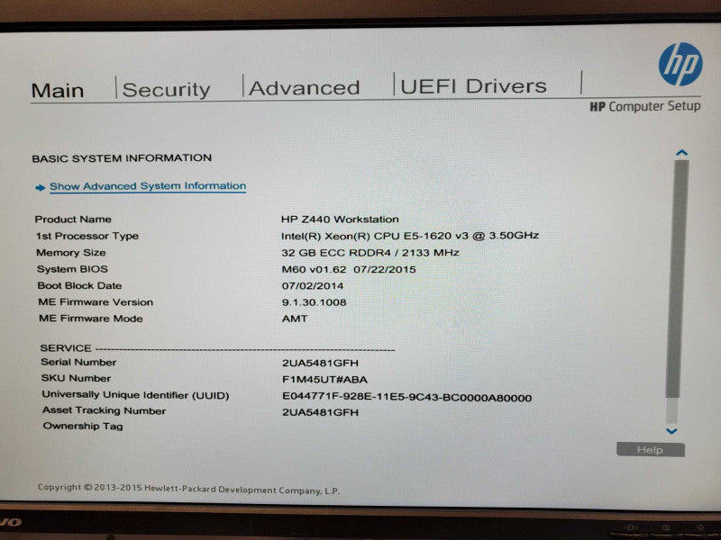 HP Z440 Xeon E5-1620 v3 @ 3.5GHz 32GB DDR4 No HDD Nvidia Quadro K2200 4GB (