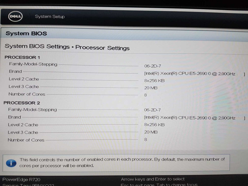 Dell Poweredge R720 2x Xeon E5-2690 @ 2.90ghz / 64gb ram / READ #