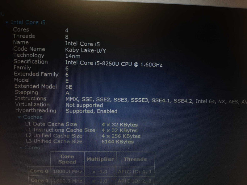 HP ProBook 450 G5 15.6\\" i5-8250U @ 1.6GHz 8GB DDR4 512GB NVme READ $